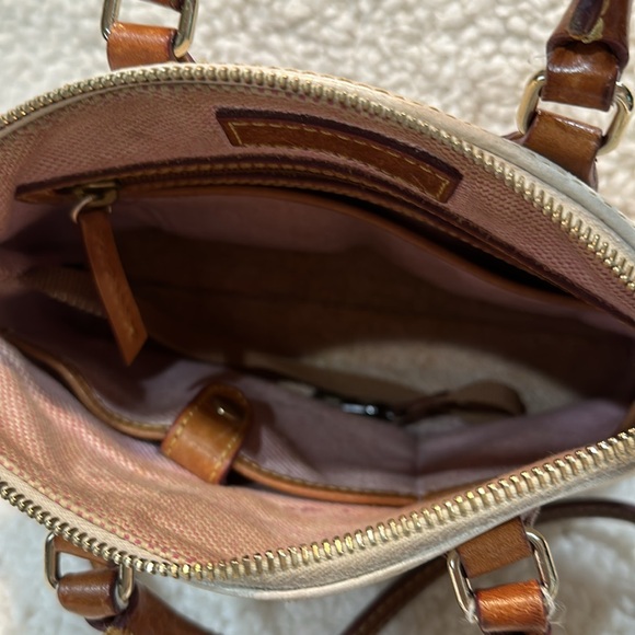 Dooney and Bourke cream crossbody with tan leather - Picture 5 of 6